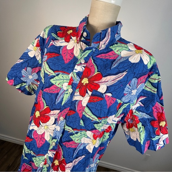 Vineyard Vines Blue Floral Button Down Shirt L - Picture 4 of 10